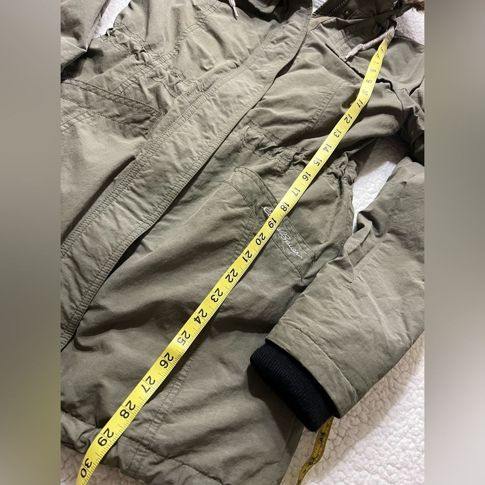 Eddie Bauer Ladder Creek High-Pile Olive Parka with Faux Fur Trim Women's XS - Picture 7 of 10